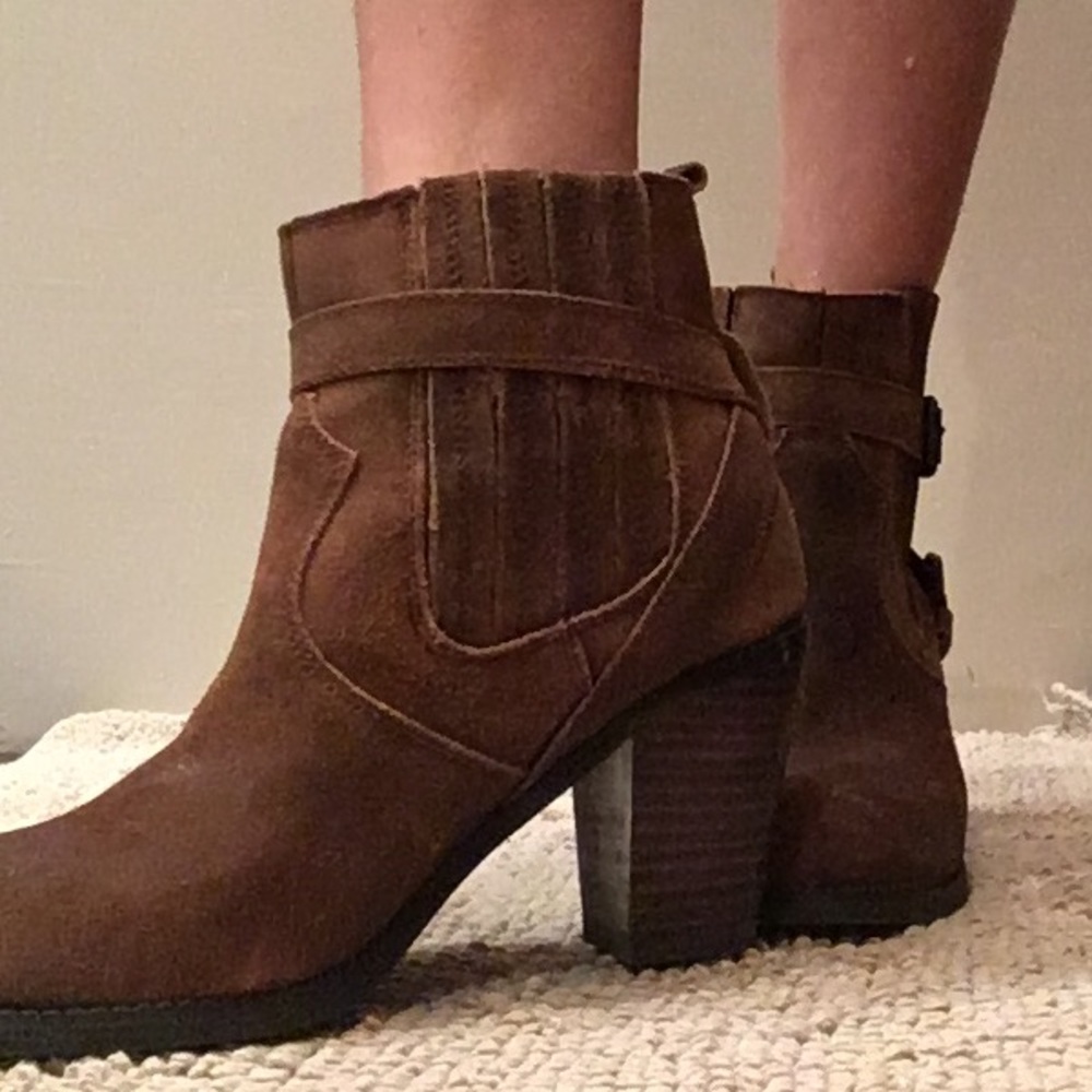 Very Volatile Brown Suede Booties - image 2